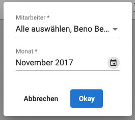 Monatsbericht für alle drucken - Dialog Fenster